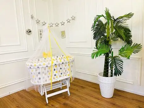 Bebekonfor WHITE BERSAVA WITH YELLOW SET ახალშობილის საწოლის კომპლექტი, 4 image