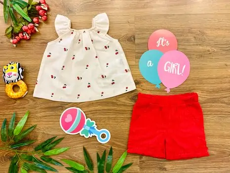 Poppy Cherry 2in1 Set საბავშვო ტანსაცმლის ნაკრები BONTINO 3011 WHITE