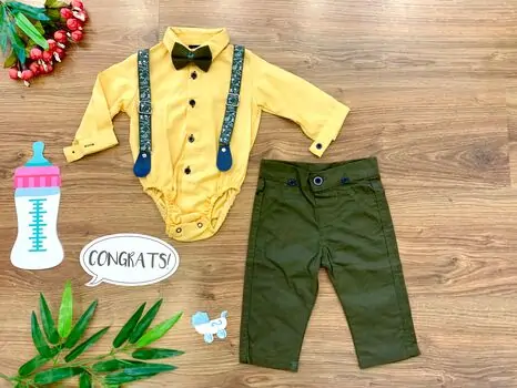 4in1 set, Efbey little Gentleman საბავშვო ტანსაცმლის ნაკრები 2286 Yellow