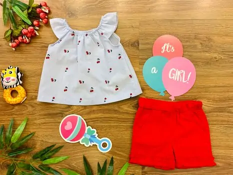 Poppy Cherry 2in1 Set საბავშვო ტანსაცმლის ნაკრები BONTINO 3011 BLUE