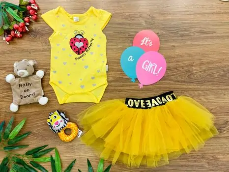 Donino  Sweety Butterfly, 2in1 Set საბავშვო ტანსაცმლის ნაკრები 40265 Yellow