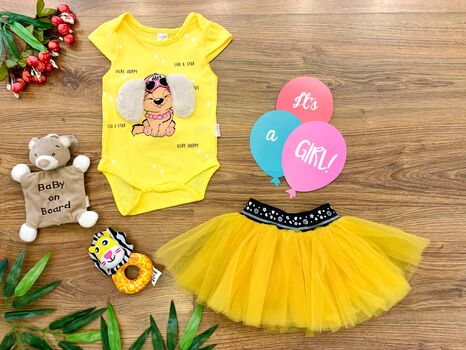 Happy Little Puppy 2in1 Set საბავშვო ტანსაცმლის ნაკრები DONINO 40261 YELLOW