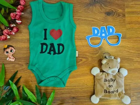 I Love Dad ჩვილის ბოდე BEBIO 3062 Green