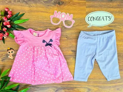 Little Ladybug 2in1 Set საბავშვო ტანსაცმლის ნაკრები 22995 Deco Pink
