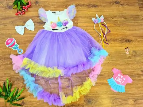 Princess Baby Dress Lovely Unicorn საბავშვო კაბა 9219 ERAY KIDS Purple