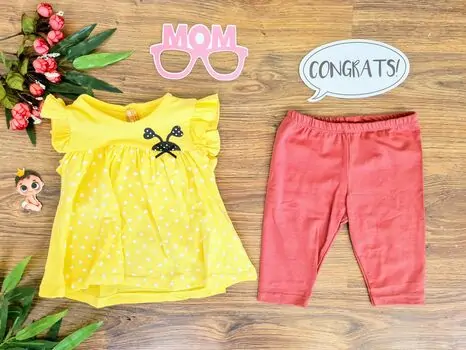Little Ladybug 2in1 Set საბავშვო ტანსაცმლის ნაკრები 22995 Deco Yellow