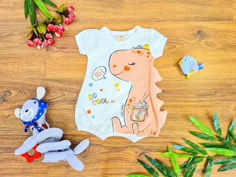 Milk Baby Dino ჩვილის რომპერი Bupper 21451 Pink