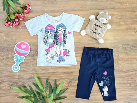Roller Skate Outfit საბავშვო ტანსაცმლის ნაკრები Cilgin 171 Grey