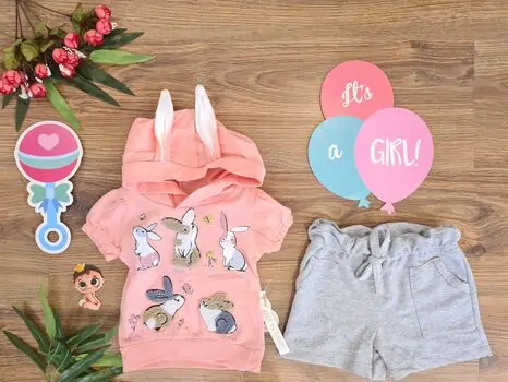Lovely Bunnies 2in1 Set საბავშვო ტანსაცმლის ნაკრები 40224 Donino