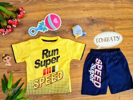 Run Super Speed საბავშვო ტანსაცმლის ნაკრები Cilgin Yellow 167