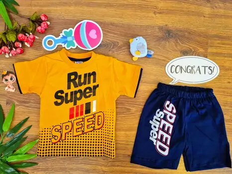 Run Super Speed საბავშვო ტანსაცმლის ნაკრები Cilgin Orange 167