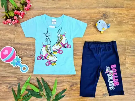 Roller Skate Outfit საბავშვო ტანსაცმლის ნაკრები Cilgin 171 Turqoise