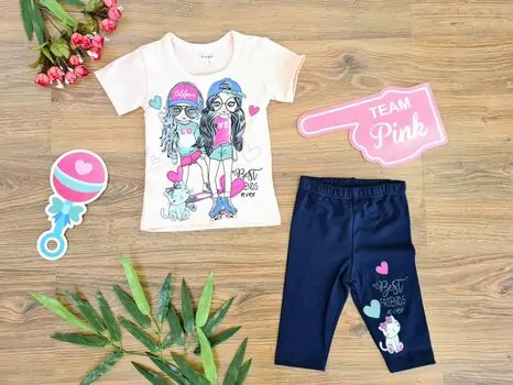 Roller Skate Outfit საბავშვო ტანსაცმლის ნაკრები Cilgin 171 Light Pink