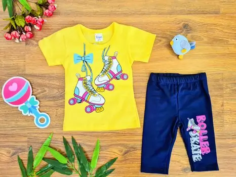 Roller Skate Outfit საბავშვო ტანსაცმლის ნაკრები Cilgin 171 Yellow