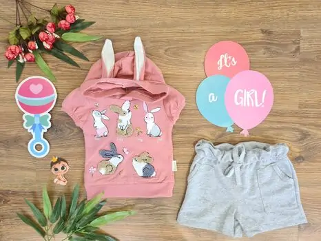 Lovely Bunnies 2in1 Set საბავშვო ტანსაცმლის ნაკრები 40224 Donino