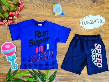 Run Super Speed საბავშვო ტანსაცმლის ნაკრები Cilgin Dark Blue 167