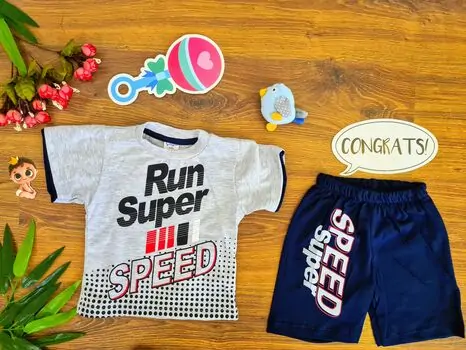 Run Super Speed საბავშვო ტანსაცმლის ნაკრები Cilgin Grey 167