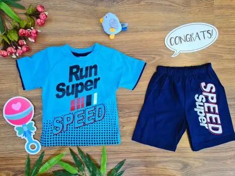Run Super Speed საბავშვო ტანსაცმლის ნაკრები Cilgin Blue 167