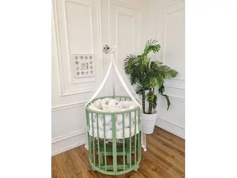 Heyner Play Mint Sleeping Set White  ახალშობილის ტრანსფორმერი საწოლი, 5 image
