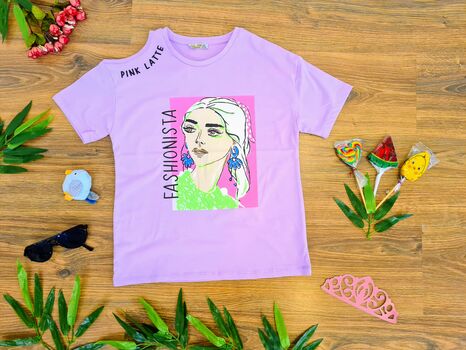 Fashionista, Pink Latte 722861 ALG Purple საზაფხულო მაისური