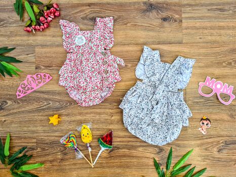 Vintage Newborn Onesie 21-854-1 Maibella ჩვილის საზაფხულო კომბინიზონი, 2 image