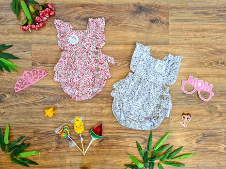 Vintage Newborn Onesie 21-854-1 Maibella ჩვილის საზაფხულო კომბინიზონი