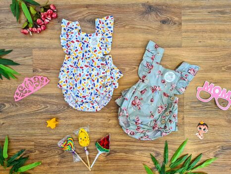 Vintage Newborn Onesie 21-854-2 Maibella ჩვილის საზაფხულო კომბინიზონი