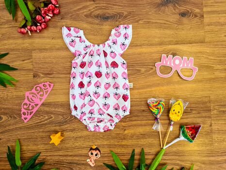 Strawberry Bodysuit 15-5098 Maibella ჩვილის საზაფხულო ბოდე
