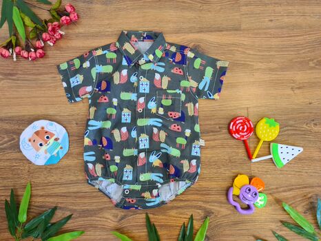 Forest Animals Bodysuit 25-0207-9 Maibella  საბავშვო ბოდე-პერანგი