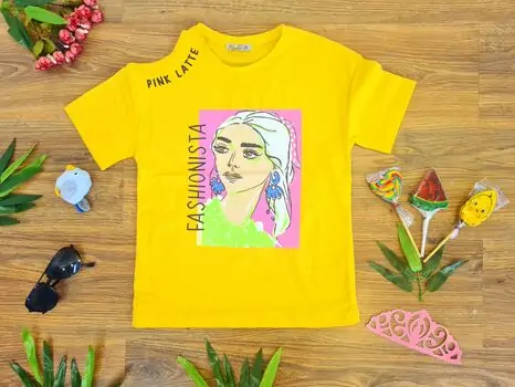 Fashionista, Pink Latte 722861 ALG Yellow  საზაფხულო მაისური
