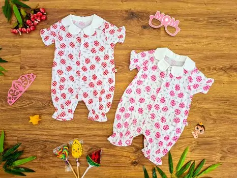 Summer Strawberry Jumpsuit 15-4012 Maibella ჩვილის საზაფხულო რომპერი