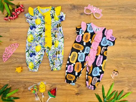 Colorful Newborn Bodysuit 15-10003 Maibella ჩვილის საზაფხულო კომბინიზონი
