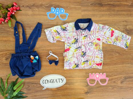 Summer Bodysuit 3in1 Set BBX4206 Maibella ჩვილის საზაფხულო კომბინიზონი