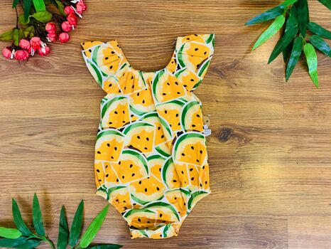 Yellow Watermelon Bodysuit 6003 Maibella ჩვილის საზაფხულო ბოდე