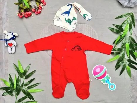 Dinosaur Romper Red 26-257 Maibella საბავშვო რომპერი