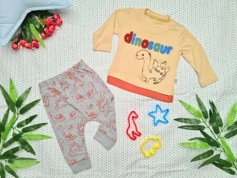 Baby Dinosaur 2in1 Set Beige Maibella 26-302 საბავშვო ტანსაცმლის ნაკრები