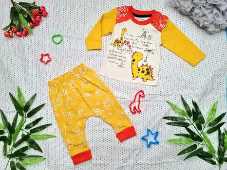 Story of Dino 2in1 Set Maibella Yellow 19-4001 საბავშვო ტანსაცმლის ნაკრები