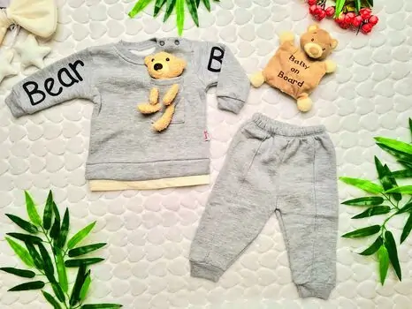 Little Bear set Grey ჩვილის ტანსაცმლის ნაკრები 7187 MURATBABY