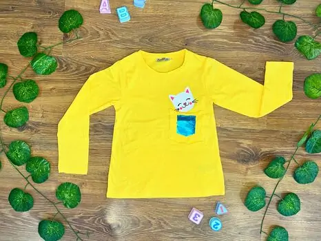 Lovely Kitten 623424 ALG Yellow გრძელ მკლავიანი მაისური