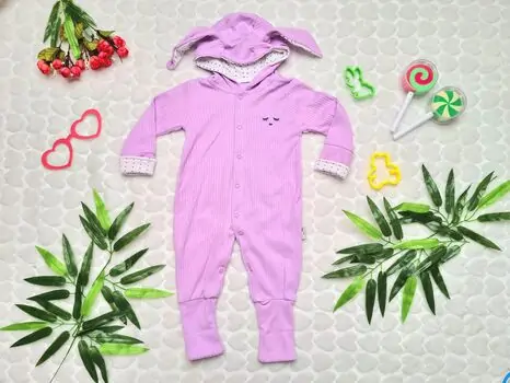Lovely Bunny Romper Yellow MURATBABY 7079 ახალშობილის რომპერი