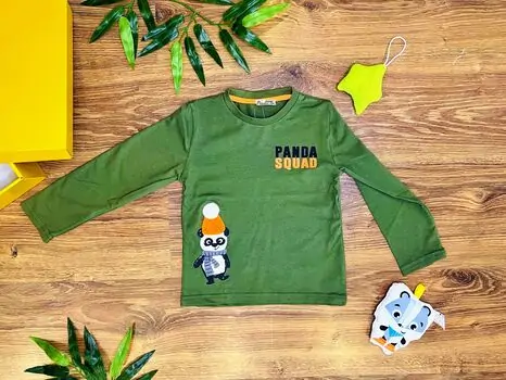 Panda Squad Green 123407 ALG გრძელ მკლავიანი მაისური