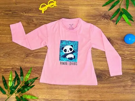 PANDA LOVERS 623405 PINK ALG გრძელ მკლავიანი მაისური