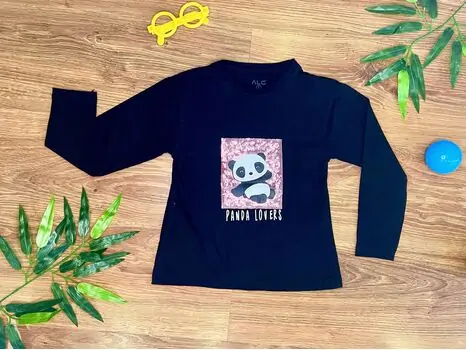PANDA LOVERS 623405 BLACK ALG გრძელ მკლავიანი მაისური