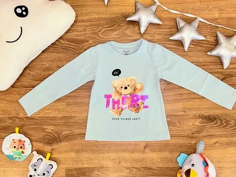 Hi Teddy Bear 623400 ALG Blue გრძელ მკლავიანი მაისური