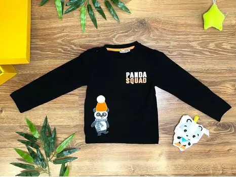 Panda Squad Black 123407 ALG გრძელ მკლავიანი მაისური