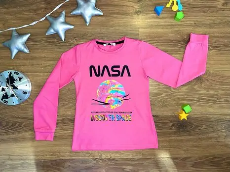 NASA DISCOVER SPACE 723410 DARK PINK ALG გრძელ მკლავიანი მაისური