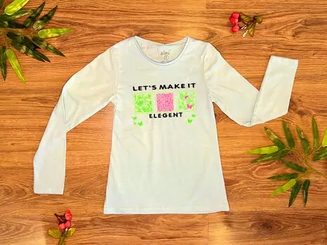LET'S MAKE IT LIGHT WHITE 723111 ALG გრძელ მკლავიანი მაისური