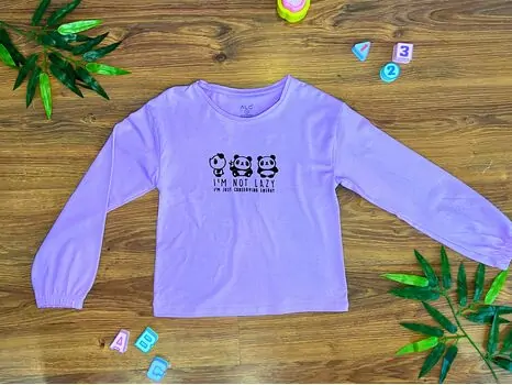 I'M NOT LAZY 723419 PURPLE ALG გრძელ მკლავიანი მაისური