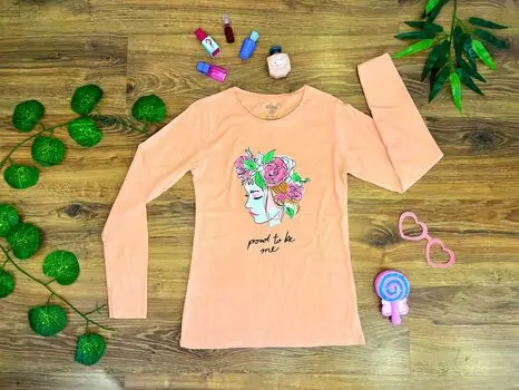 Proud to Be Me 723126 ALG Peach გრძელ მკლავიანი მაისური