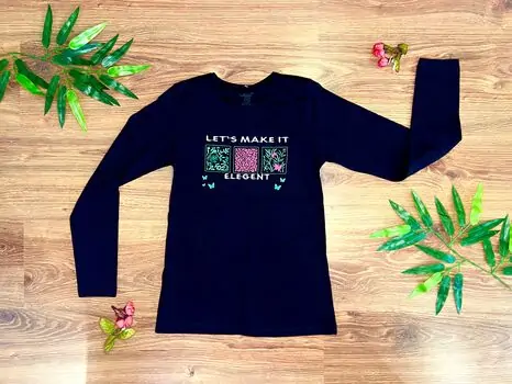 LET'S MAKE IT LIGHT BLACK 723111 ALG გრძელ მკლავიანი მაისური